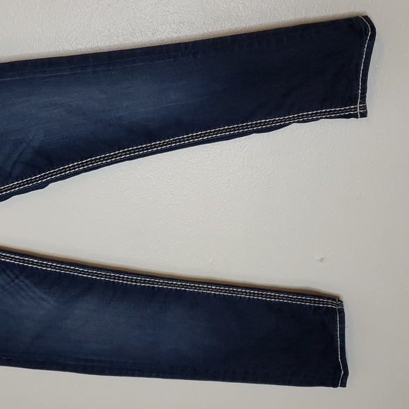 Rock Revival Easy Skinny Chile Blue Jeans Overstitched Luxury Slip Pocket Chic - Picture 7 of 16